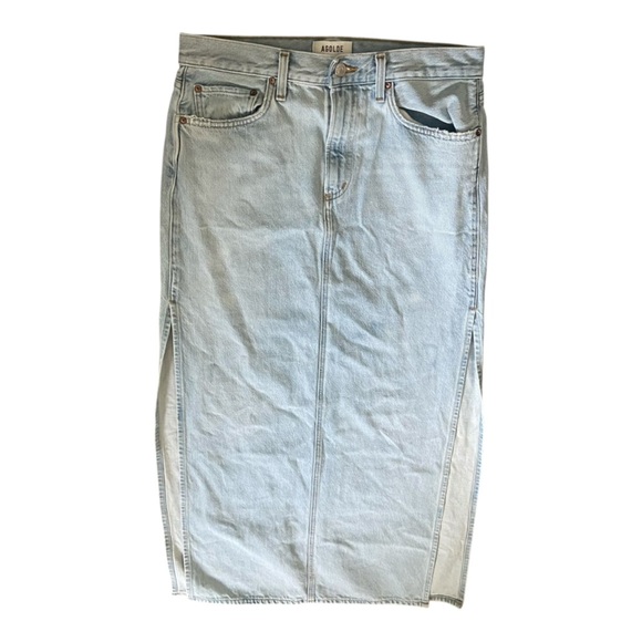 AGOLDE Astrid Slice Skirt Sz 28 Light Rinse A3057-1601 - Picture 2 of 5